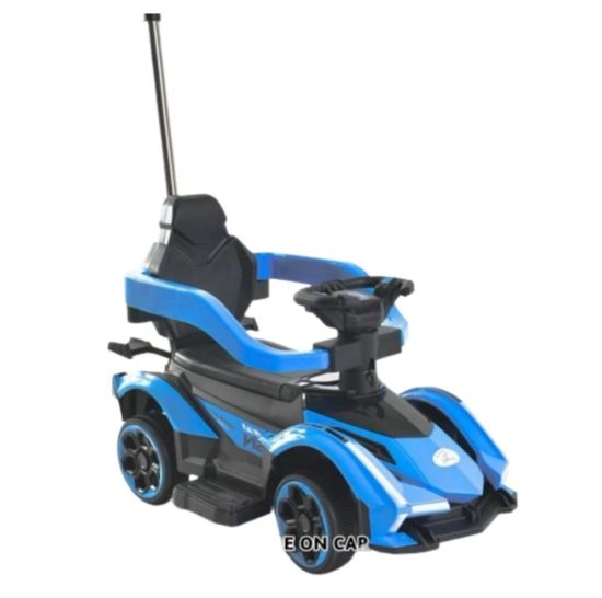 صورة مشاية اطفال بشكل سيارة سباق رياضية - أزرق